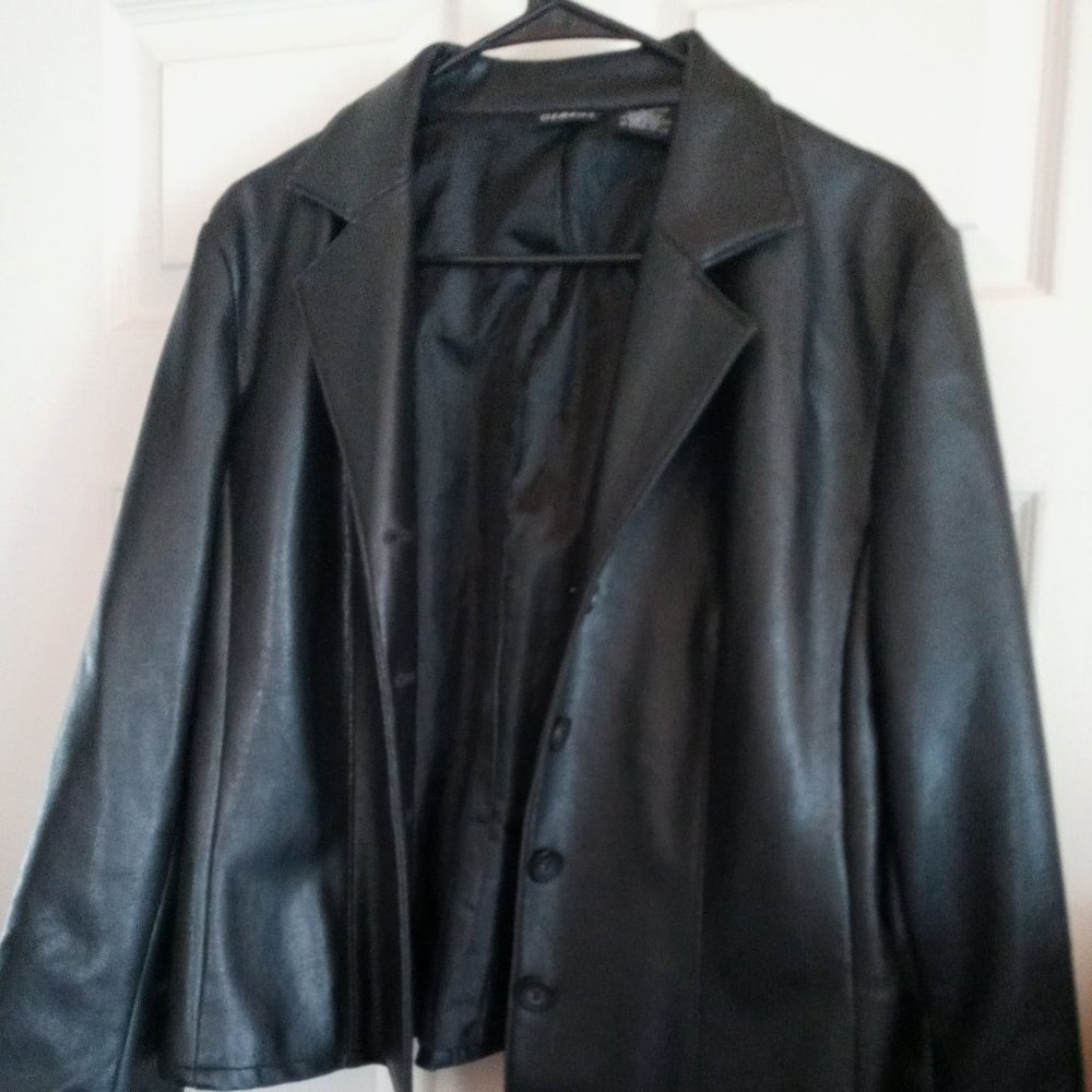 Black George form fitting soft leather jacket